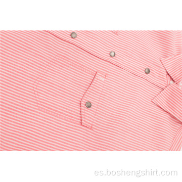 Camisa de ropa casual de verano rosa barata de alta calidad